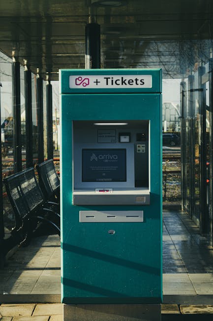 Ticket vending machine at a Lyon tram stop