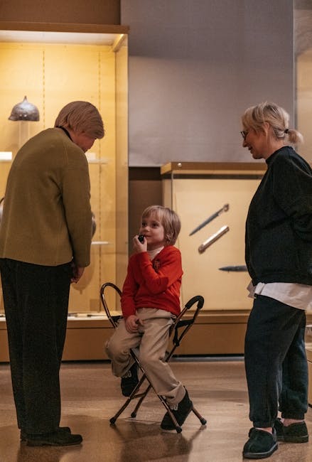 Tour guide explaining museum exhibits