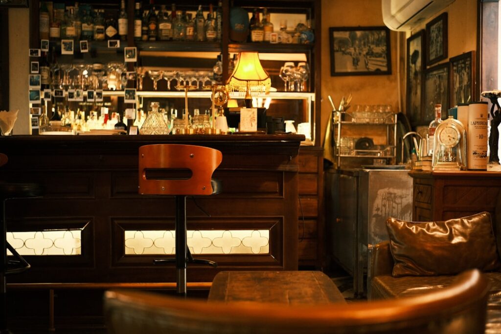 Bar La Tranca interior vintage bar with vermouth tap