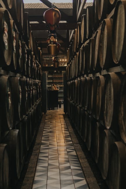 Botti e atmosfera di una bodega tradizionale