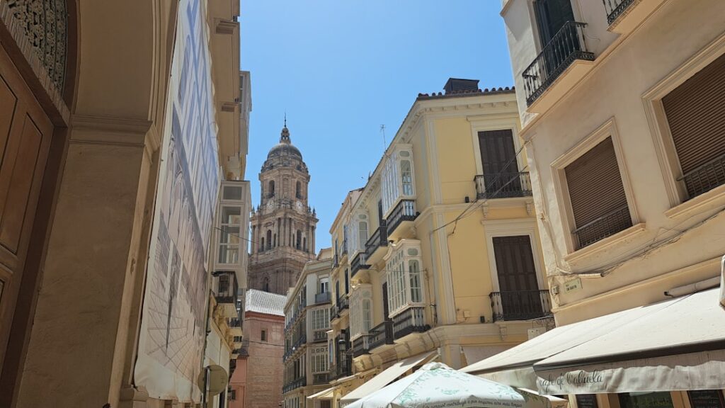 Wandelen door het historische centrum van Málaga langs straatkraampjes