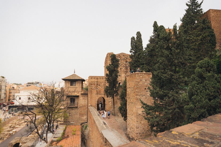 Exterior view of the Alcazaba fortress in Málaga
