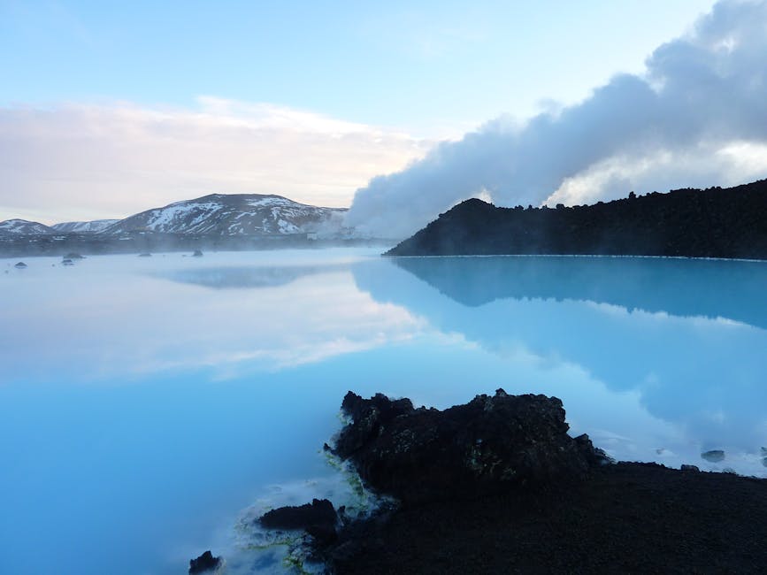 Wejście do Blue Lagoon o wczesnym poranku