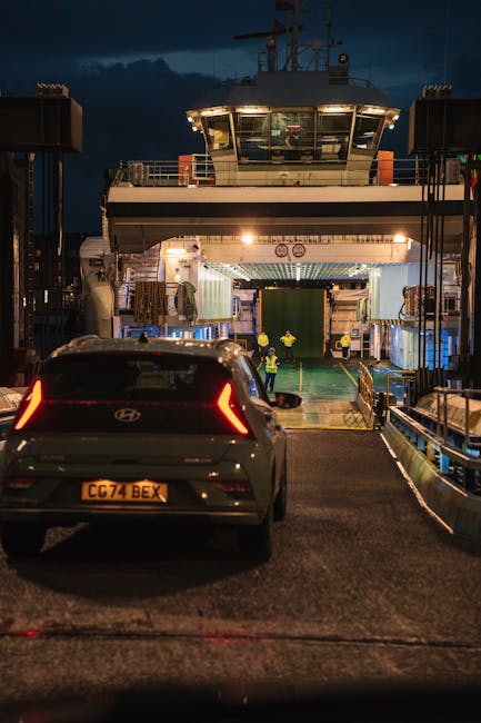 Cars boarding the Baldur ferry at Stykkishólmur