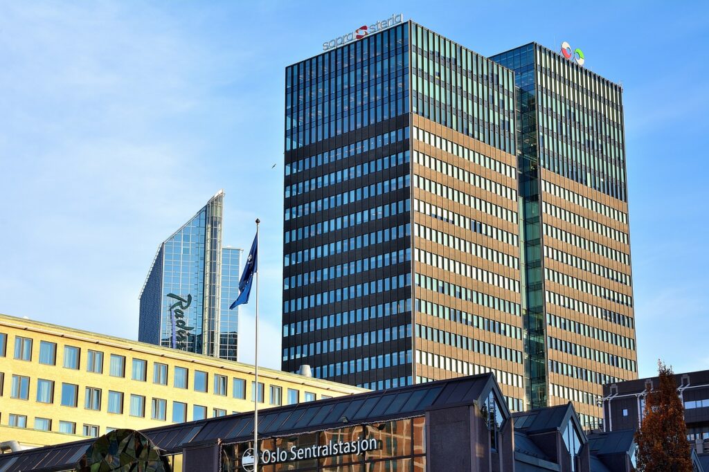 Interno del Visitor Centre alla stazione centrale di Oslo (Jernbanetorget)