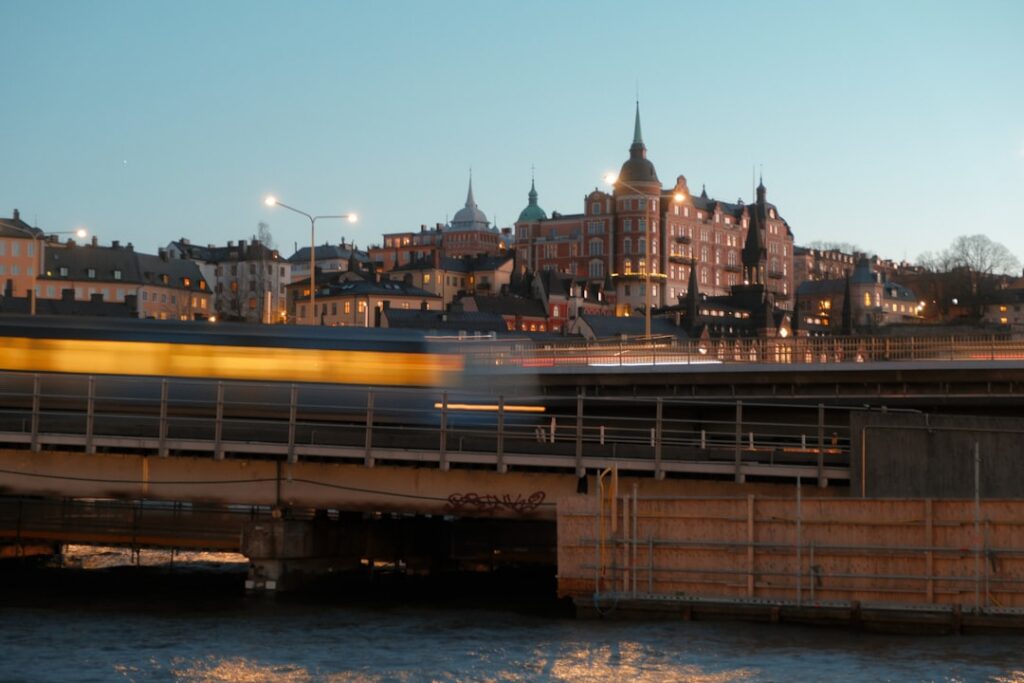 Punto panoramico Monteliusvägen al tramonto su Gamla Stan