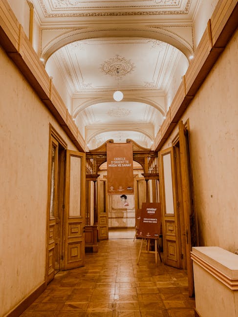 Ornate wooden ceilings and interior exhibition at the Nordic Museum
