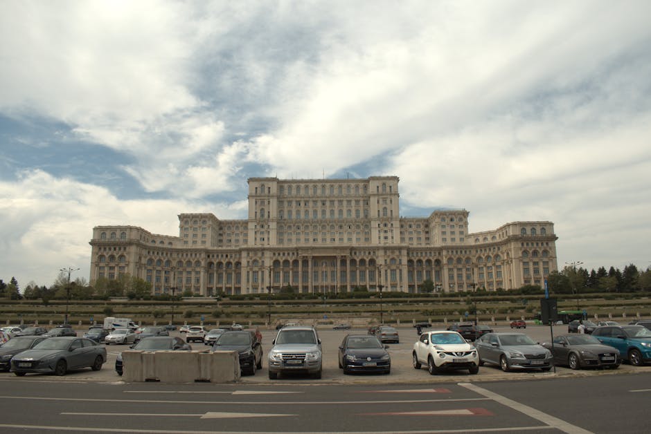 Wide Union Boulevard near the Palace of the Parliament