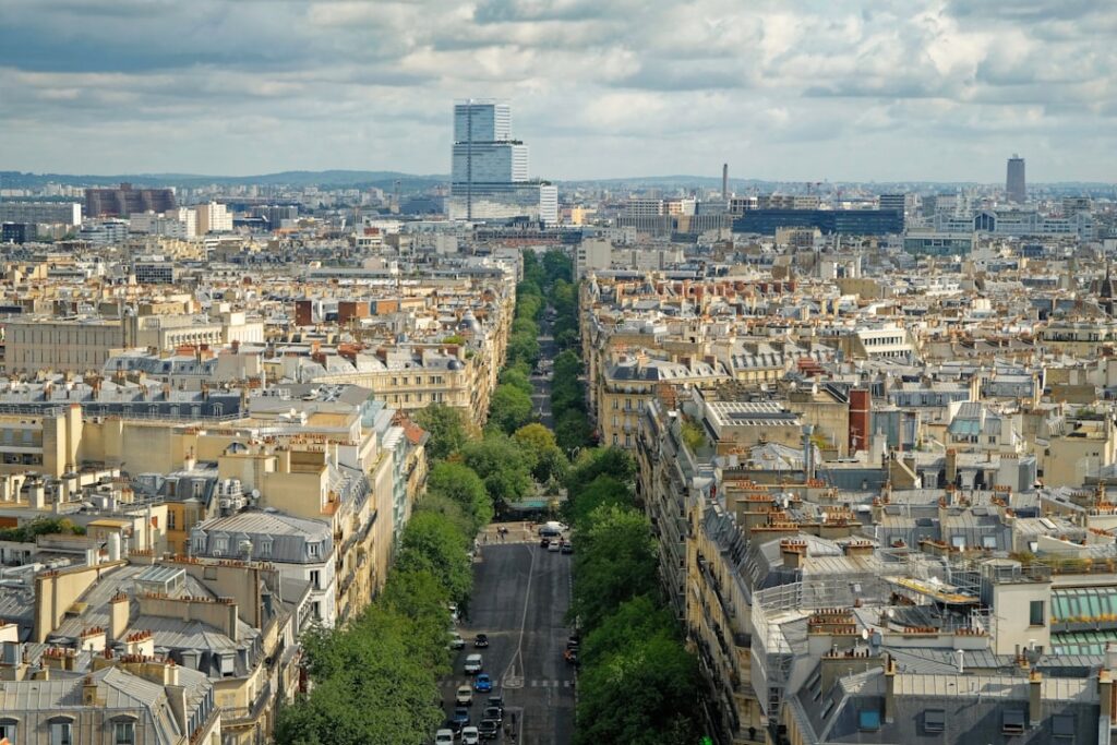wide view of Victoriei Avenue with historic buildings