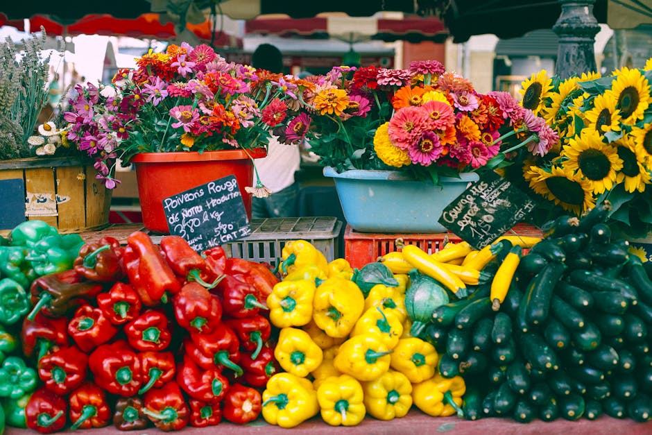 Colorful stalls at the Cours Julien farmers' market