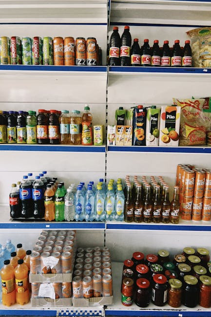 Shelves inside a local convenience store in a Marseille neighborhood