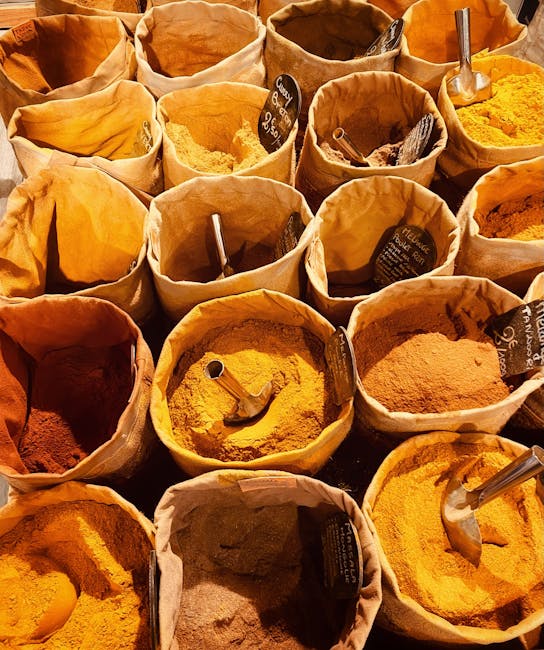 Noailles market stalls with spices and fruits
