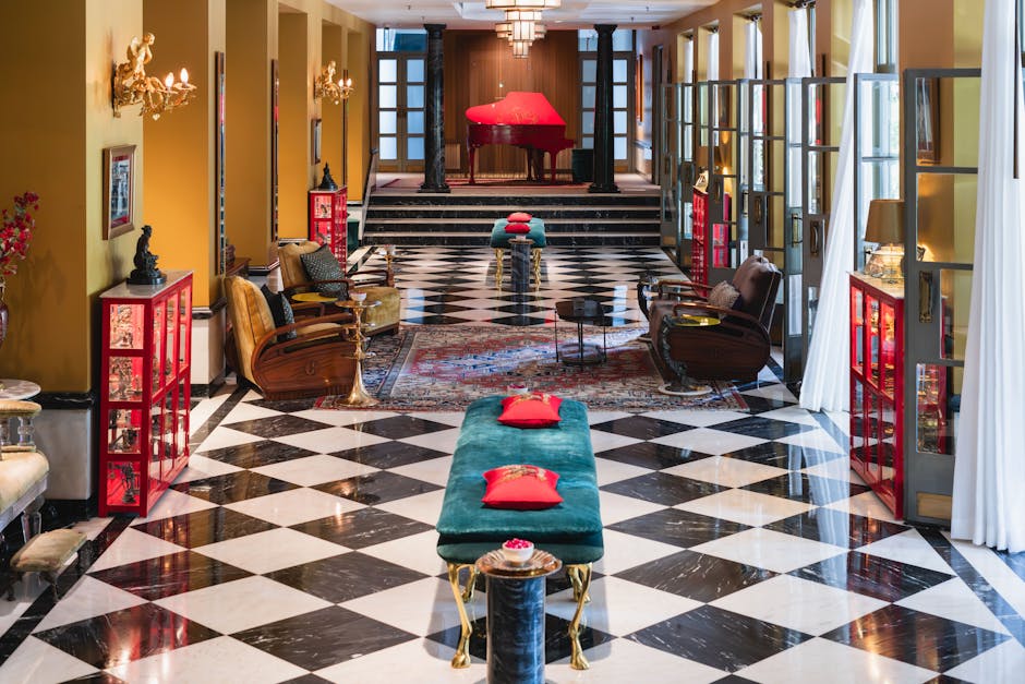 Eleganckie wnętrze hotelu butikowego w Marsylii