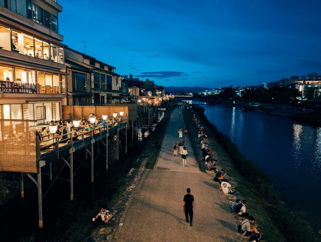 Evening riverside dining on the Bordeaux quays