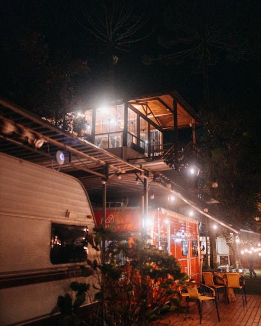 Outdoor-Terrasse bei Darwin mit Foodtrucks