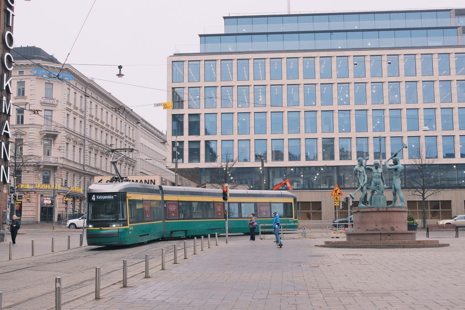 Tram passing Senate Square