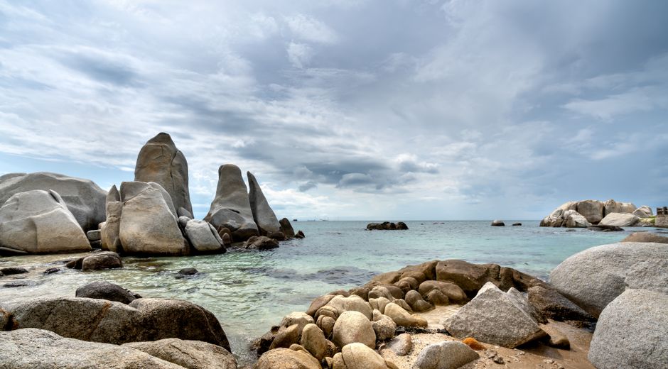 Rock formations on Lavezzi Island coastline