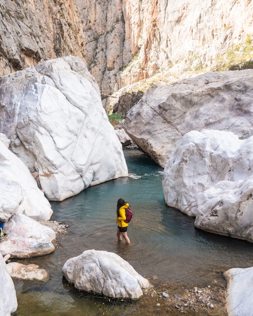 Restonica river natural pools, Melo lake — hikers in Restonica valley near Corte