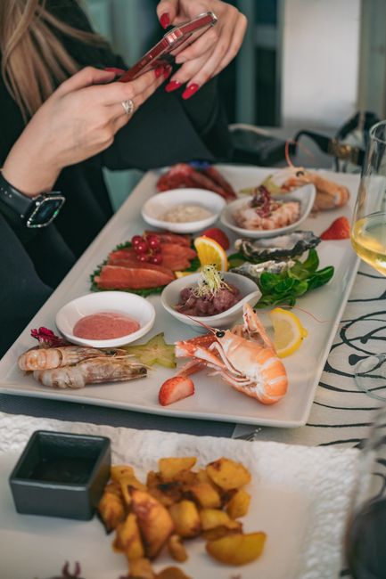 Fresh seafood platter for shared dining at La Taula in Valletta