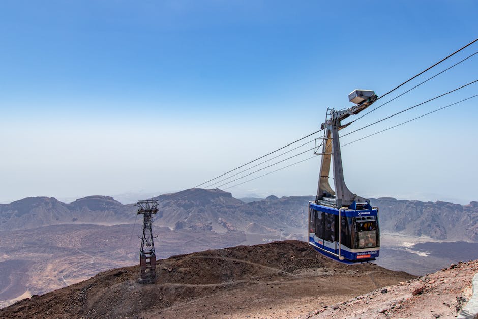 Kabelbaan naar de Teide met uitzicht op de vulkaankrater