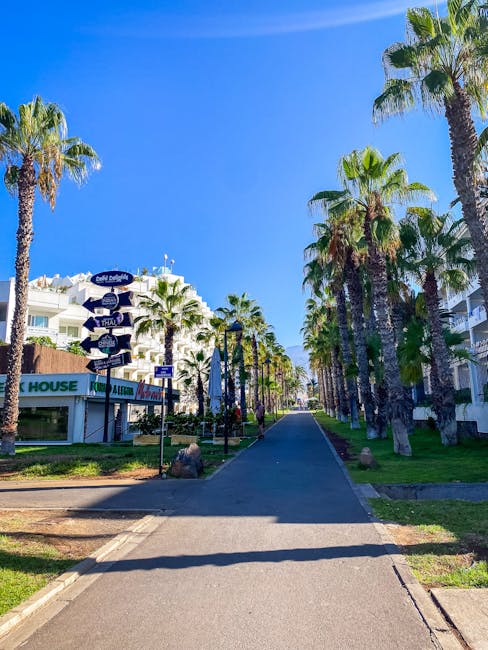 beleuchtete Uferpromenade von Playa de las Américas bei Nacht