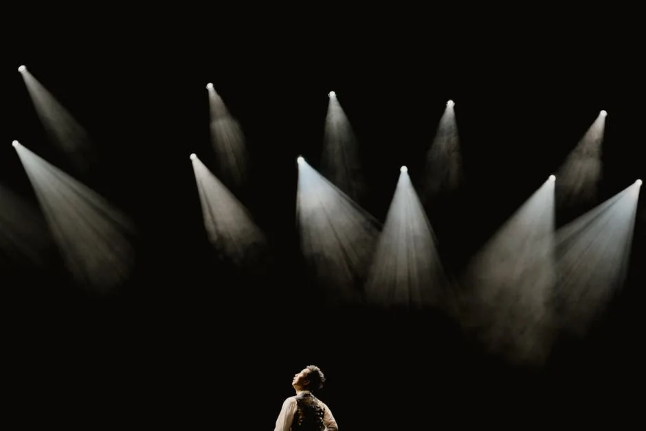 Soprano delivering an intense aria on stage