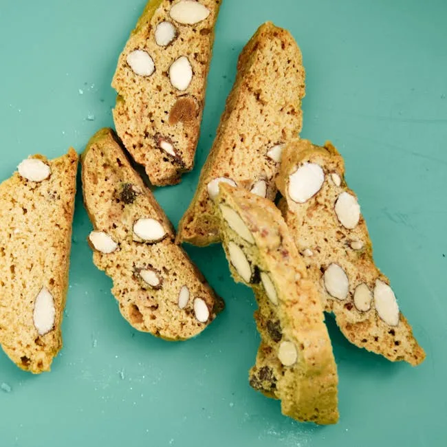 Tranches de cantucci aux amandes, biscuits typiques de San Gimignano