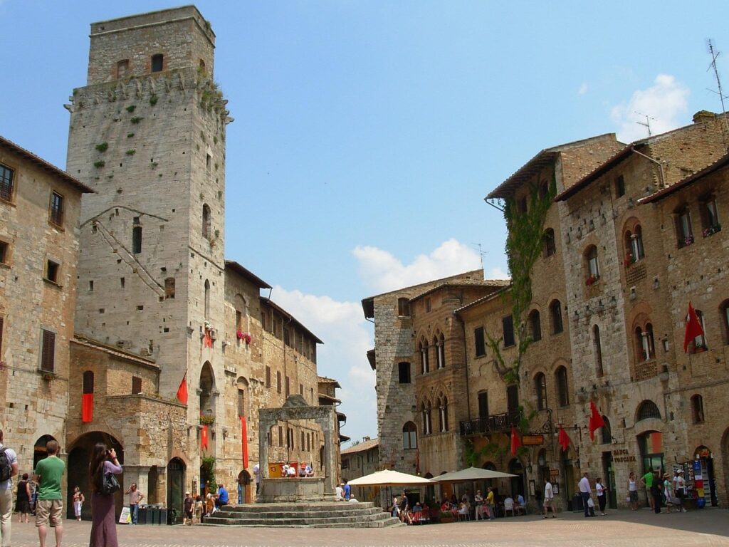 View from Torre Grossa over medieval towers in San Gimignano