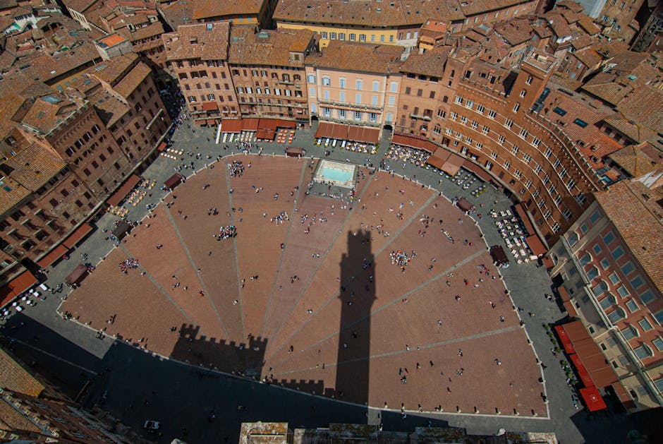Siena Piazza del Campo in morning sunlight