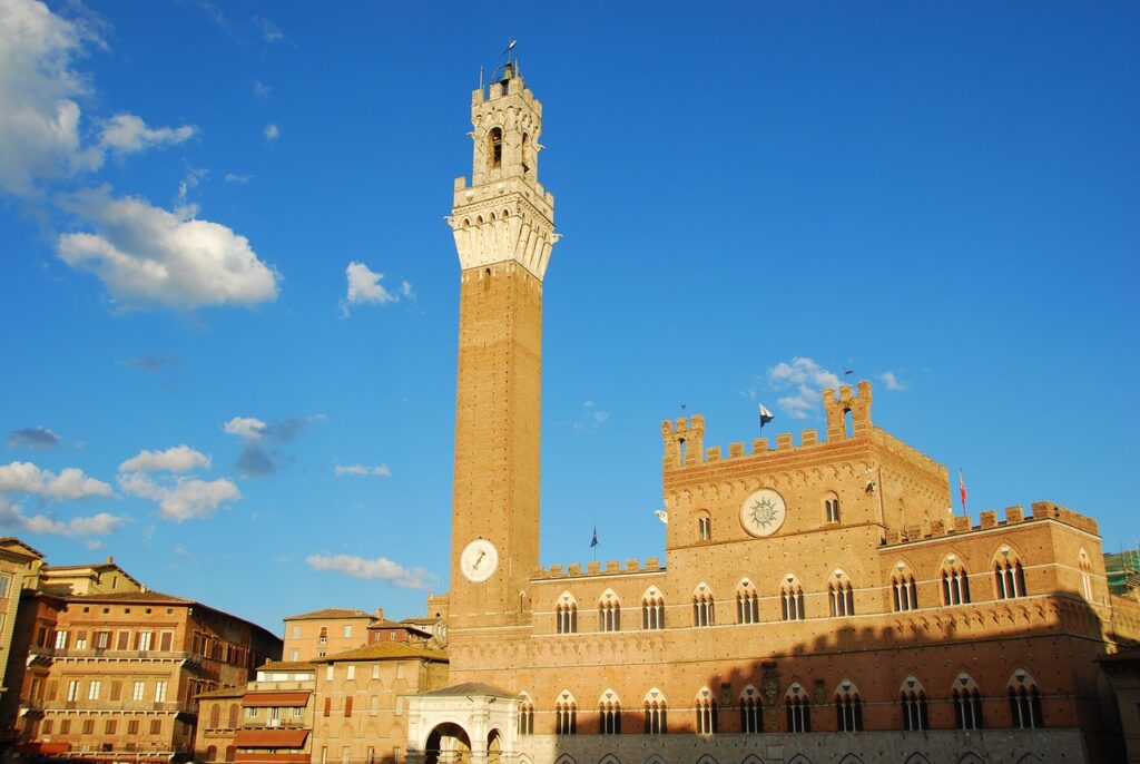 View from Torre del Mangia over terracotta rooftops