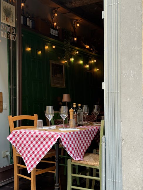 Interno rustico di una trattoria toscana a Siena