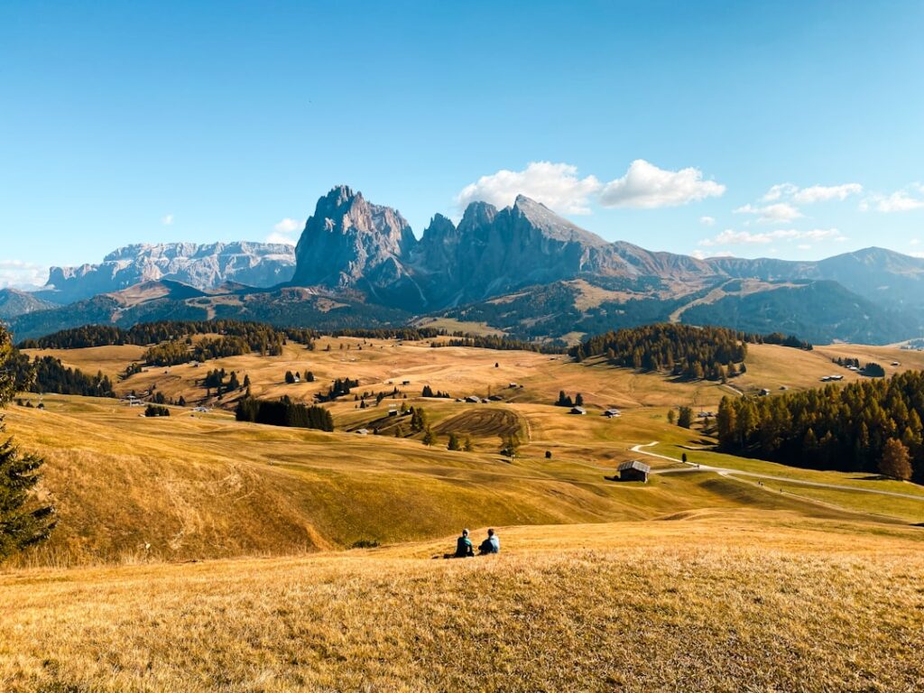 Wanderer auf der Seiser Alm