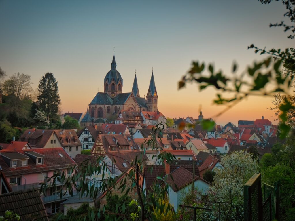 Panorama of Tivoli old town at golden hour