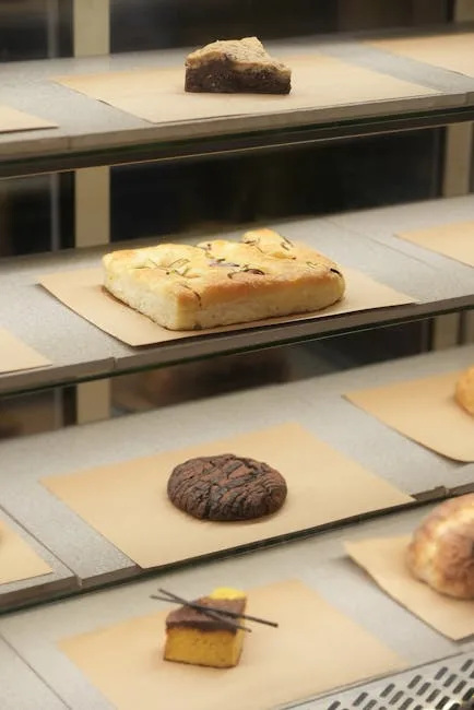 Vitrine d'une boulangerie turinoise avec pâtisseries et fougasse