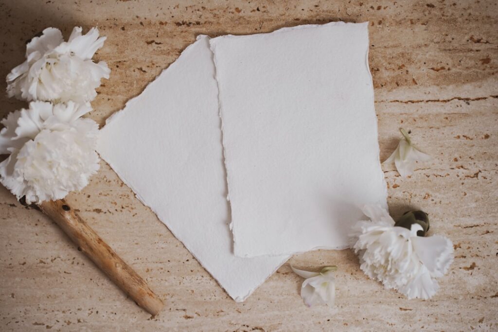 Sheets of handmade paper