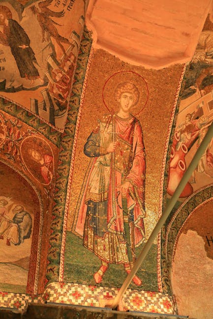 Gold Byzantine mosaics inside the Palatine Chapel