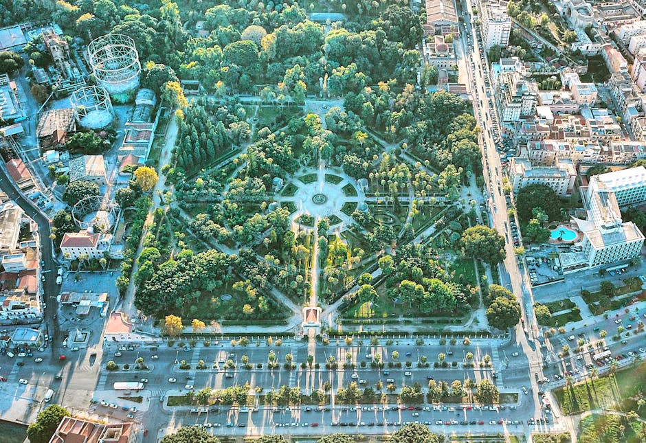 Aerial view of Palermo at golden hour