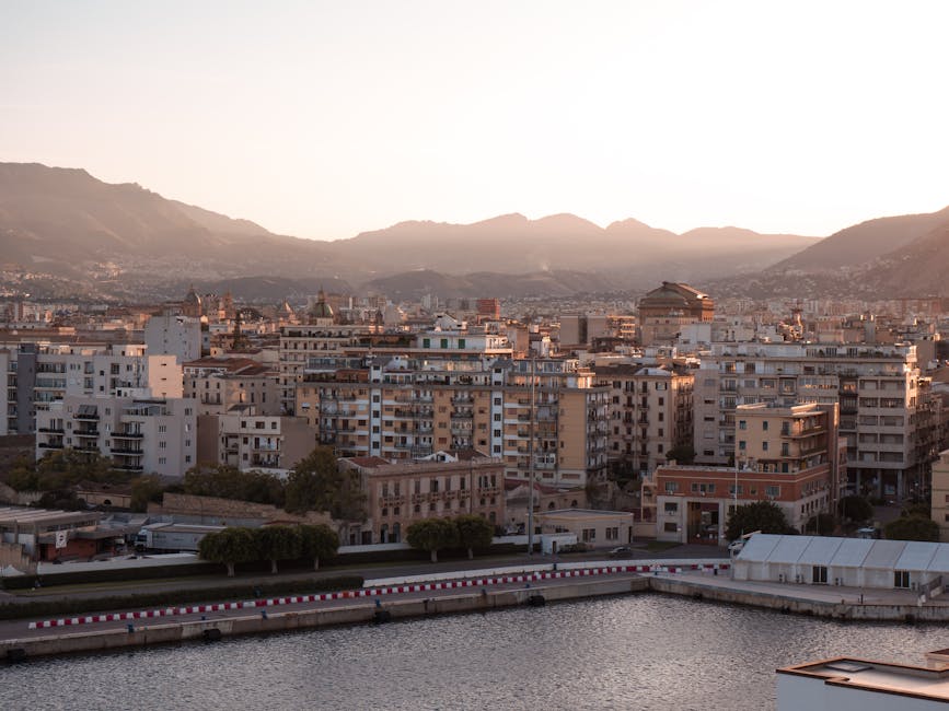 Panoramic sunset over Palermo