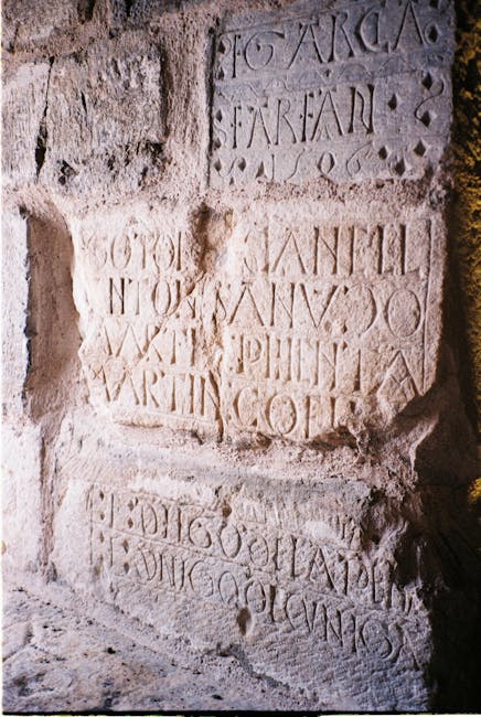 Old engraved stone detail
