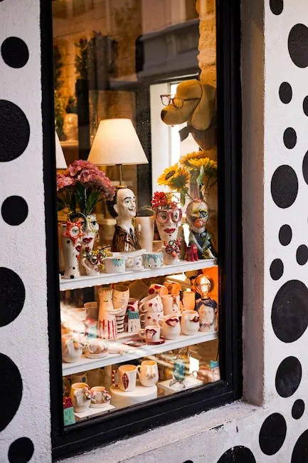 Vitrine d'atelier de céramiques figuratives typiques de Palermo