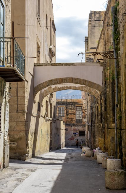 Narrow historic street in Palermo