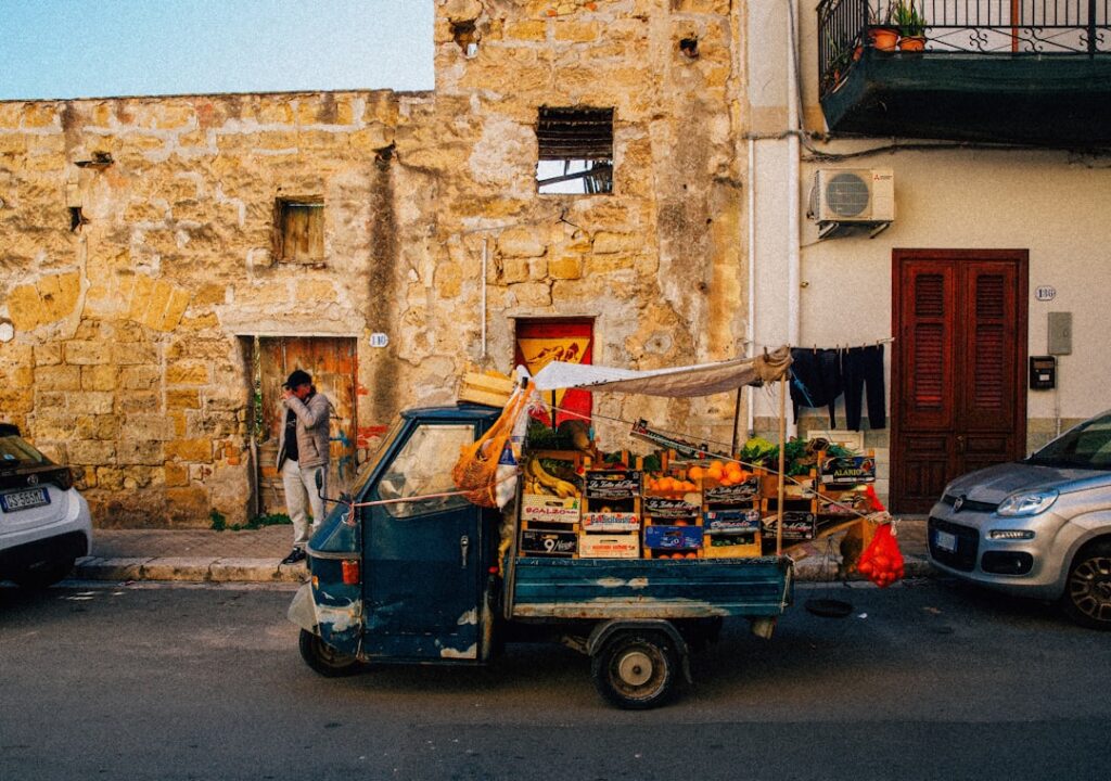 Palermo street artisans working in the late afternoon