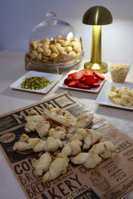 Garnitures pour cannoli sur table: pistaches, fraises, bananes à Palermo