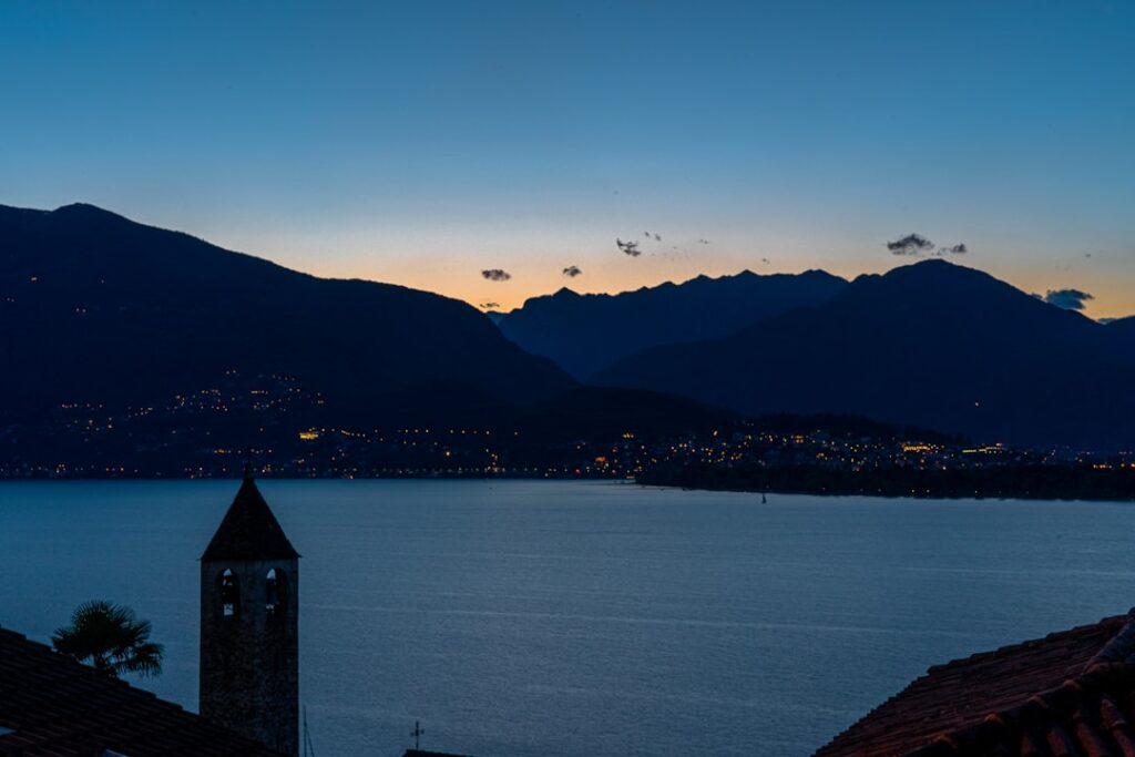 Sirmione lakeside terrace sunset view