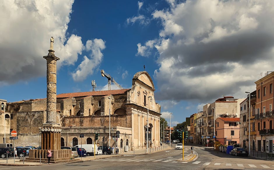 Veduta della città di Sassari al tramonto