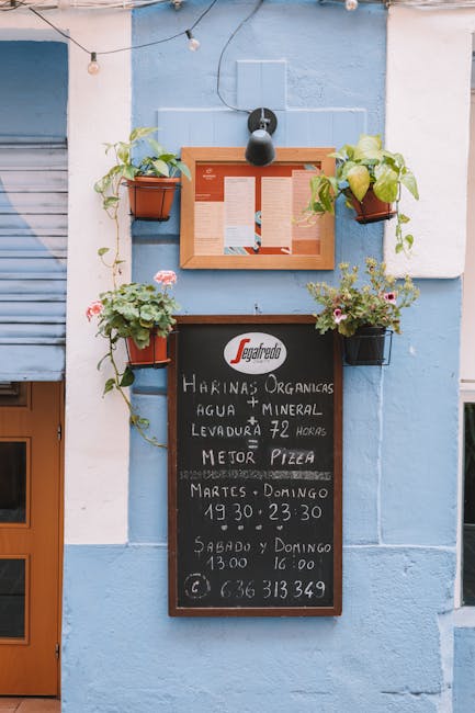 Local restaurant terrace in spring