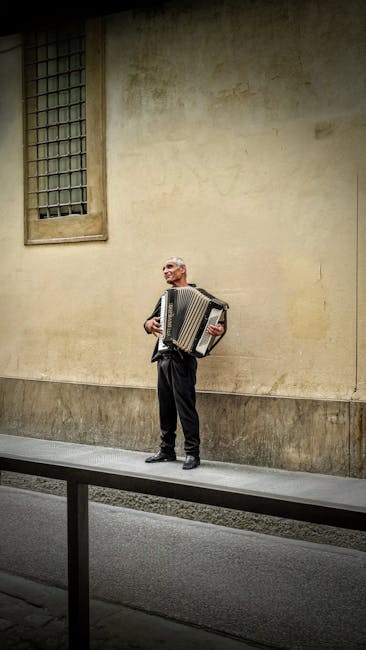 Street musician in Parma