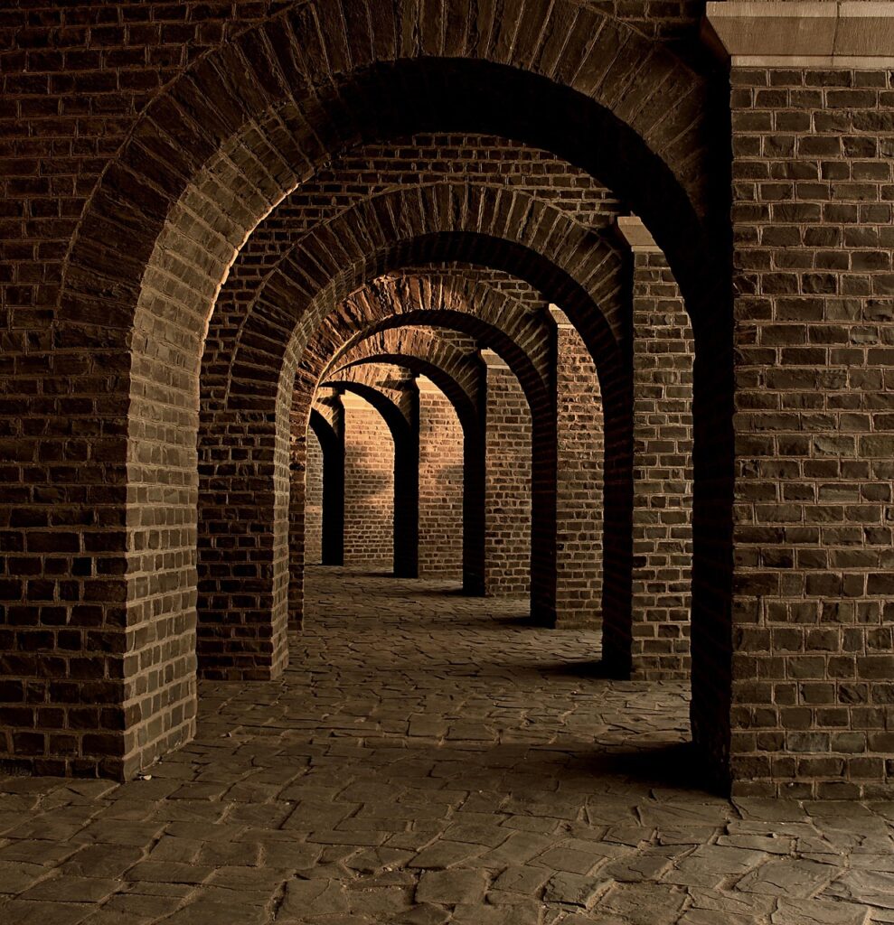 Traveler tasting aged Parmesan in a cellar doorway