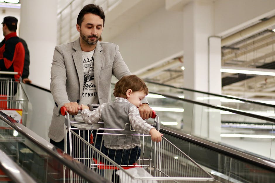 El Corte Inglés Lisbon escalator baby section bright