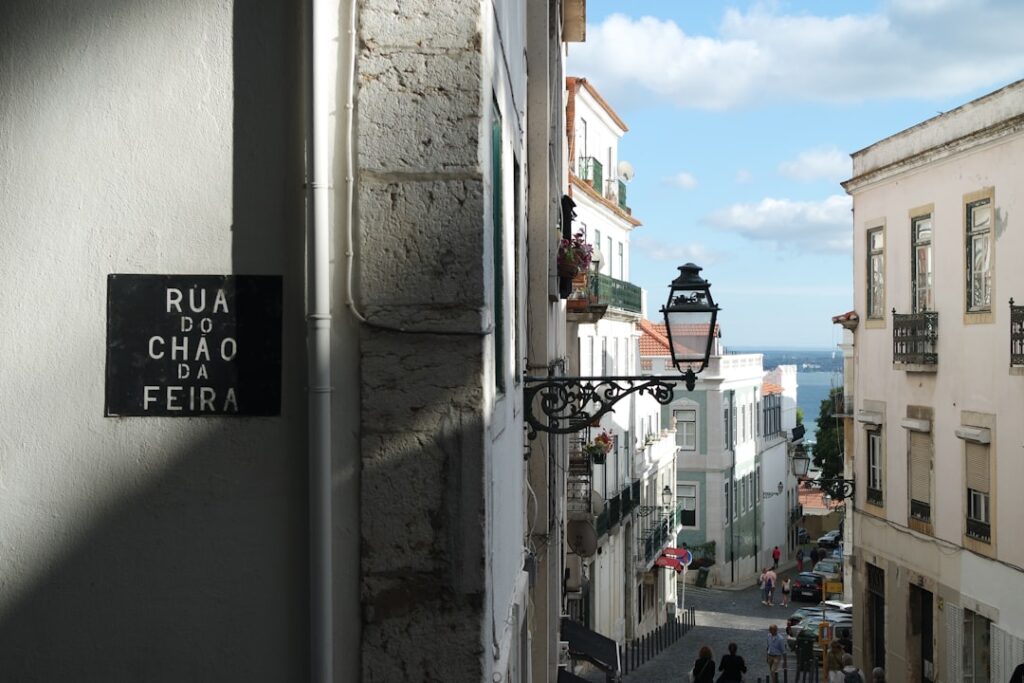 ELEVATED VIEW LISBON TERRACE CAFE morning